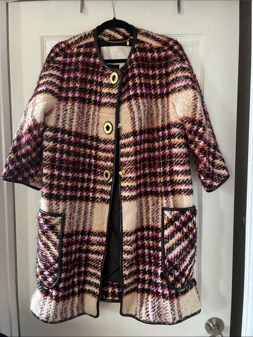 Coach - Rare Bonnie Cashin Tribute Mohair Plaid Coat with Turnlocks